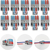 CTRICALVER Lever-Nut Surtidas Conector Paquete de 10- Bloque de Terminales de Barra de Presión Bilateral- 2 en 4 fuera…